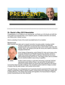 Dr. Bardo’s May 2015 Newsletter