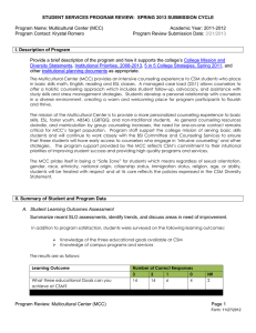 STUDENT SERVICES PROGRAM REVIEW:  SPRING 2013 SUBMISSION CYCLE
