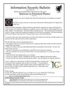 Information Security Bulletin Malware in Promised Photos