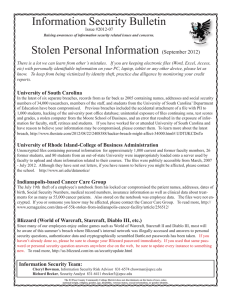 Information Security Bulletin Stolen Personal Information (September 2012)