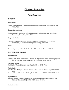 Citation Examples Print Sources BOOKS
