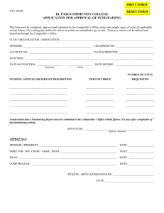 EL PASO COMMUNITY COLLEGE APPLICATION FOR APPROVAL OF FUND RAISING PRINT FORM