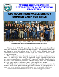 ATC HOLDS RENEWABLE ENERGY SUMMER CAMP FOR GIRLS
