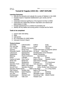 Turmoil &amp; Tragedy (1933-45) – UNIT OUTLINE