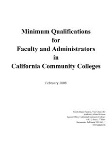 Minimum Qualifications for Faculty and Administrators