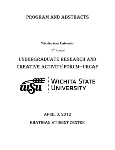 Program and abstracts  UndergradUate research and creative activity ForUm—UrcaF