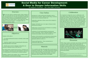 T Social Media for Career Development: A Door to Deeper Information Skills Overview: