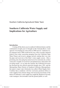 Southern California Water Supply and Implications for Agriculture