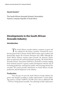 T Developments in the South African Avocado Industry Derek Donkin*