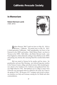 R California Avocado Society In Memoriam Robert Bertram Lamb