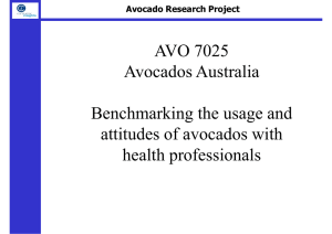 AVO 7025 Avocados Australia Benchmarking the usage and attitudes of avocados with