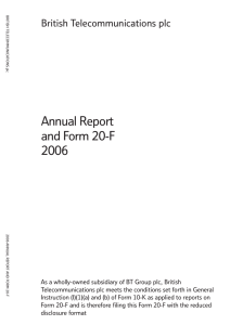 Annual Report and Form 20-F 2006 British Telecommunications plc