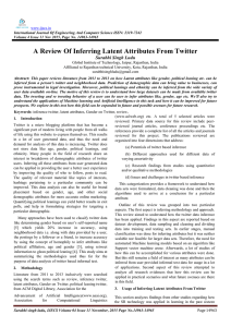 A Review Of Inferring Latent Attributes From Twitter Surabhi Singh Ludu