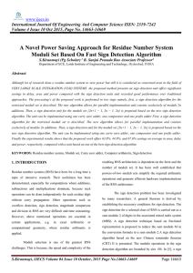 A Novel Power Saving Approach for Residue Number System