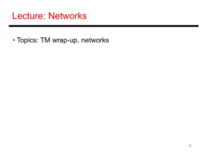 Lecture: Networks • Topics: TM wrap-up, networks 1