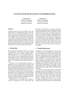 Correctness Proofs for Device Drivers in Embedded Systems