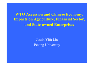 WTO Accession and Chinese Economy: Impacts on Agriculture, Financial Sector,