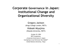 Corporate in Japan: Institutional Change and Organizational Diversity