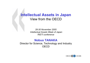 Intellectual Assets in Japan View from the OECD Nobuo TANAKA