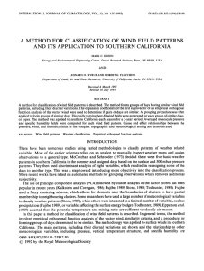 METHOD FOR  CLASSIFICATION OF WIND FIELD PATTERNS A AND