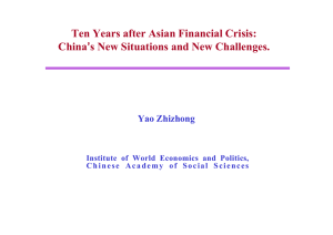 Ten Years after Asian Financial Crisis: Yao Zhizhong