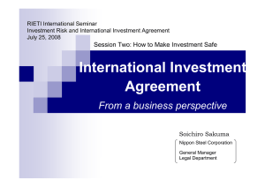 International Investment Agreement From a business perspective
