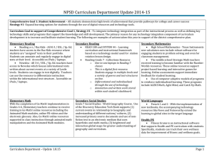NPSD Curriculum Department Update 2014-15