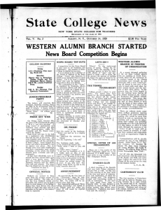 State College News WESTERN ALUMNI BRANCH STARTED News Board Competition Begins