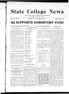 State College News '22 SUPPORTS DORMITORY FUND VM VOL.