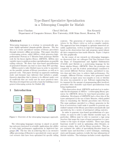 Type-Based Speculative Specialization in a Telescoping Compiler for Matlab