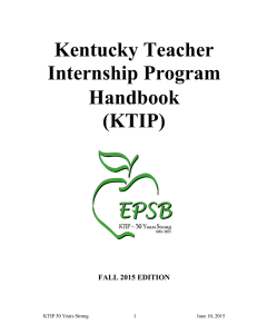 Kentucky Teacher Internship Program Handbook (KTIP)