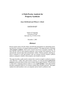 A Path-Precise Analysis for Property Synthesis Abstract Sean McDirmid and Wilson C. Hsieh