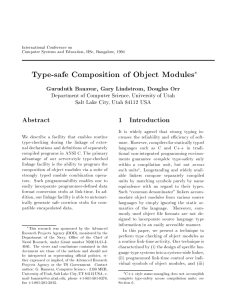 Type-safe Composition of Object Modules Abstract 1 Introduction
