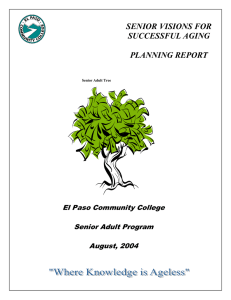 SENIOR VISIONS FOR SUCCESSFUL AGING  PLANNING REPORT