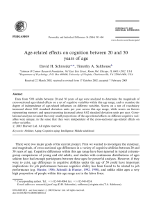 Age-related eﬀects on cognition between 20 and 50 years of age ,