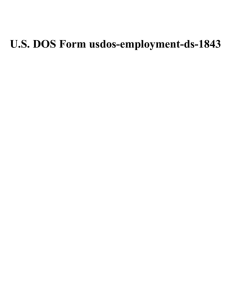 U.S. DOS Form usdos-employment-ds-1843