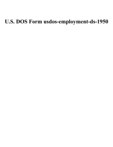 U.S. DOS Form usdos-employment-ds-1950