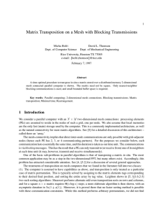 Matrix Transposition on a Mesh with Blocking Transmissions