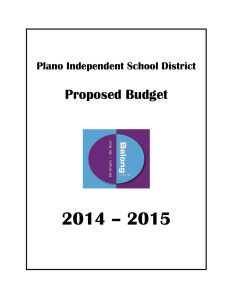 2014 – 2015 Proposed Budget Plano Independent School District
