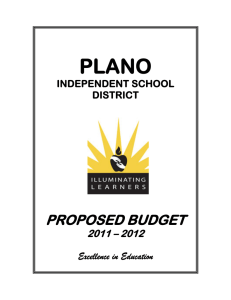 PLANO  PROPOSED BUDGET 2011 – 2012
