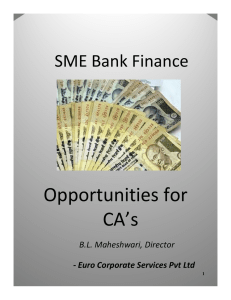 Opportunities for CA’s SME Bank Finance