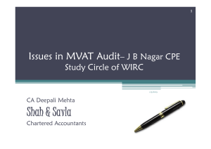 Sh h &amp; S l Shah &amp; Savla Issues in MVAT Audit