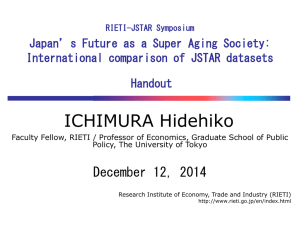 ICHIMURA Hidehiko  Japan’s Future as a Super Aging Society: