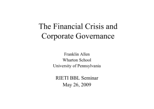 The Financial Crisis and Corporate Governance RIETI BBL Seminar May 26, 2009