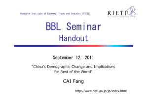 BBL Seminar Handout September 12, 2011 CAI Fang