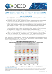 OECD Science, Technology and Industry Scoreboard 2013 JAPAN HIGHLIGHTS