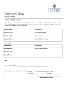 Grayson College  Income Affidavit To Whom It May Concern: