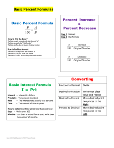 Basic Percent Formulas   Basic Percent Formula P