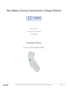 San Mateo County Community College District Occupation Report 6 County (Al-CC-Ma-SF-SM-SC)
