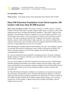Plano ISD Education Foundation Grant Patrol surprises 108 For immediate release: